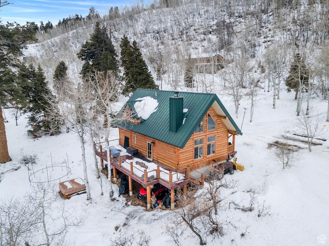 view of snowy aerial view