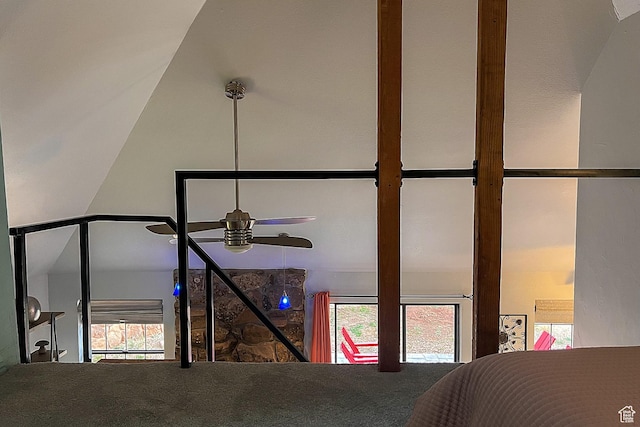bedroom view of ceiling fan