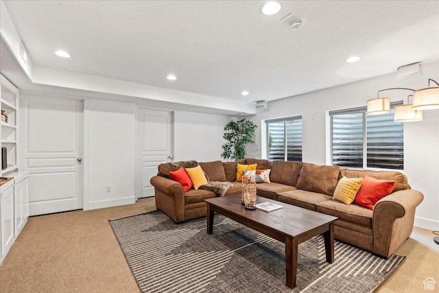 5153 W Bowstring Way S, Jordan, UT 84009 - living area featuring recessed lighting and light carpet