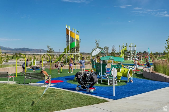 5153 W Bowstring Way S, Jordan, UT 84009 - communal playground featuring a lawn and a mountain view