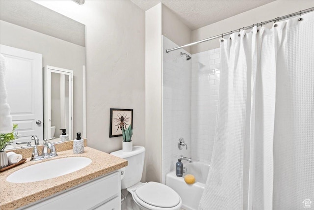 5153 W Bowstring Way S, Jordan, UT 84009 - full bath with toilet, shower / tub combo, vanity, and a textured ceiling