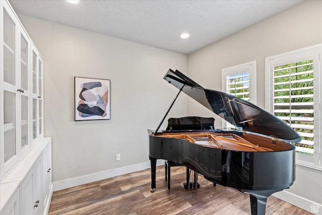 5153 W Bowstring Way S, Jordan, UT 84009 - living area featuring healthy amount of natural light, wood finished floors, baseboards, recessed lighting, and a textured ceiling