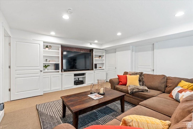 5153 W Bowstring Way S, Jordan, UT 84009 - living area featuring light carpet and recessed lighting