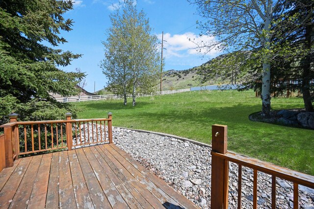 90 S Sherwood Dr, Providence, UT 84332 - wooden deck featuring a mountain view