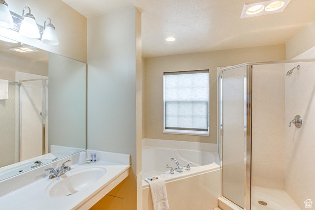 40 N Christa Cir, Garden City, UT 84028 - bathroom with a stall shower, a bath, and vanity