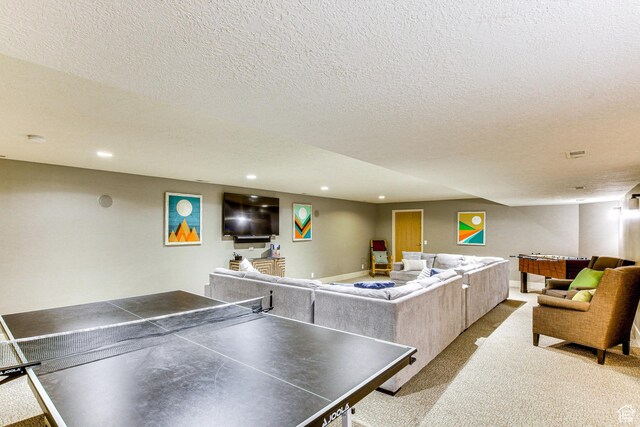40 N Christa Cir, Garden City, UT 84028 - playroom with a textured ceiling, carpet floors, and recessed lighting