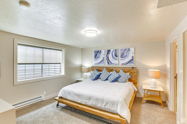 40 N Christa Cir, Garden City, UT 84028 - carpeted bedroom with baseboard heating, a textured ceiling, and baseboards