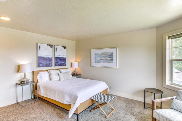 40 N Christa Cir, Garden City, UT 84028 - bedroom with a textured ceiling, baseboards, and light colored carpet