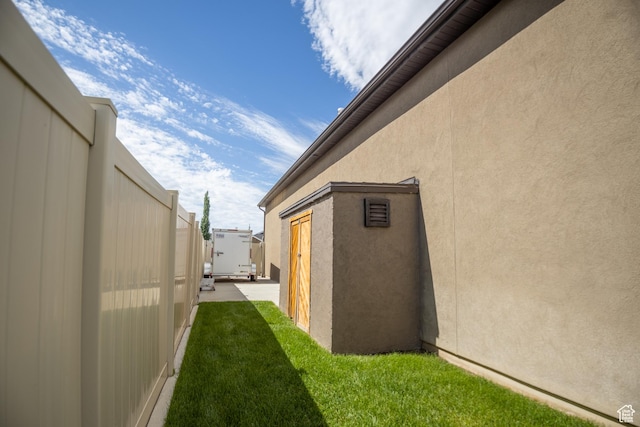 view of home's exterior with stucco siding