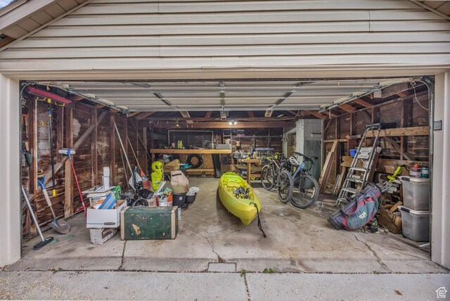 view of garage