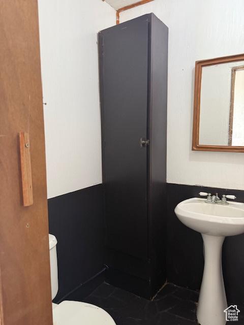 bathroom with toilet and a sink