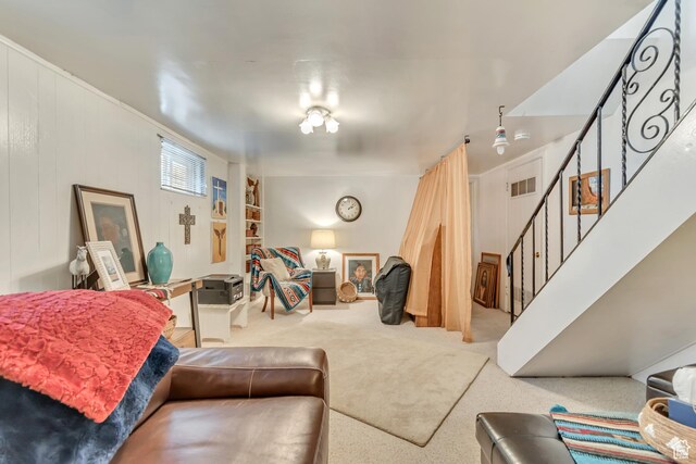 3410 S 2000 E, Millcreek, UT 84109 - living room with stairs and carpet floors