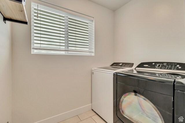 341 N 100 W, Morgan, UT 84050 - washroom featuring washer and dryer, light tile patterned floors, and baseboards