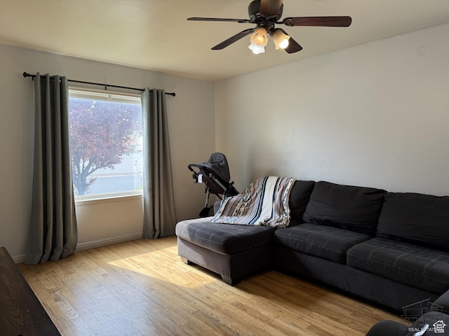 380 N 100 W, Spanish Fork, UT 84660 - living area featuring ceiling fan, wood finished floors, and baseboards