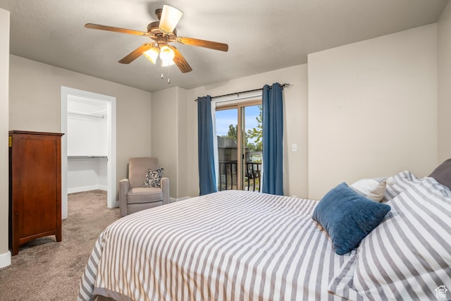 783 W 175 S, Springville, UT 84663 - carpeted bedroom featuring access to outside, a ceiling fan, baseboards, and a spacious closet
