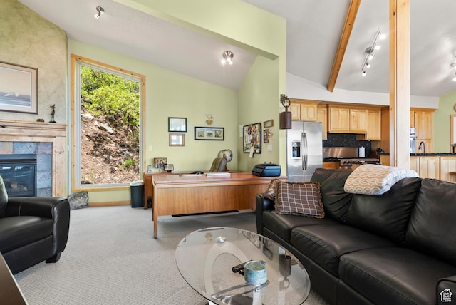 2456 E Bonneville Ter, South Ogden, UT 84403 - living area with light colored carpet and a premium fireplace
