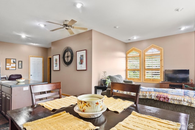 2456 E Bonneville Ter, South Ogden, UT 84403 - dining area with ceiling fan and recessed lighting