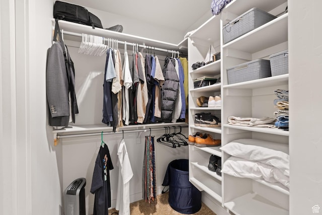 view of walk in closet