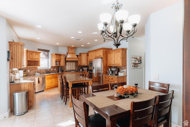 1866 N Matchstick Way, Cedar City, UT 84721 - dining space featuring a chandelier, light tile patterned floors, and recessed lighting