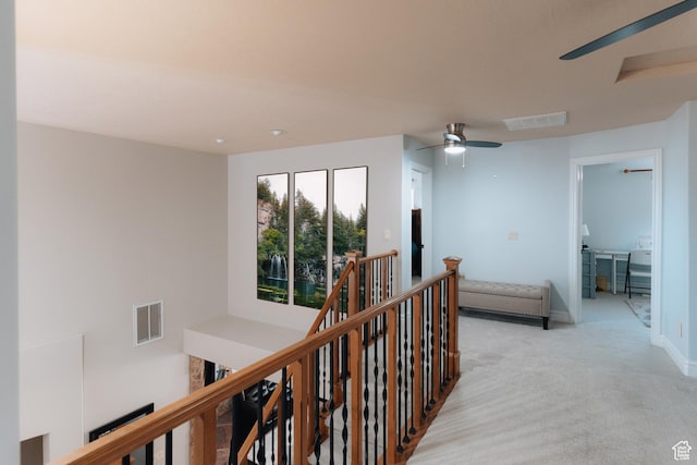 1866 N Matchstick Way, Cedar City, UT 84721 - hall with an upstairs landing, light carpet, and baseboards