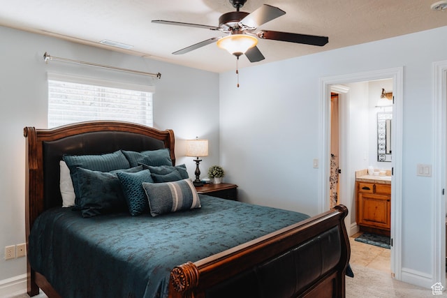1866 N Matchstick Way, Cedar City, UT 84721 - bedroom featuring ensuite bath, a ceiling fan, and baseboards