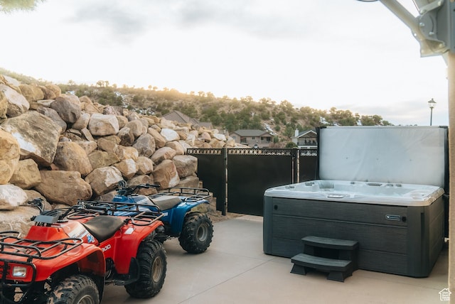 1866 N Matchstick Way, Cedar City, UT 84721 - view of patio / terrace with a hot tub