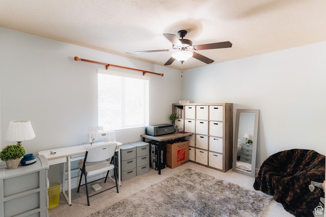 1866 N Matchstick Way, Cedar City, UT 84721 - office area featuring a ceiling fan and light carpet