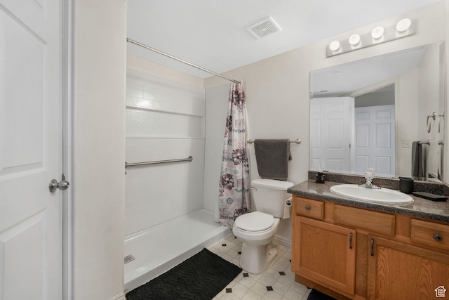 1693 W Westbury Unit D, Lehi, UT 84043 - full bathroom with toilet, a shower with shower curtain, vanity, and tile patterned flooring