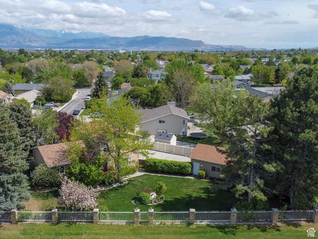 aerial view of a mountain backdrop