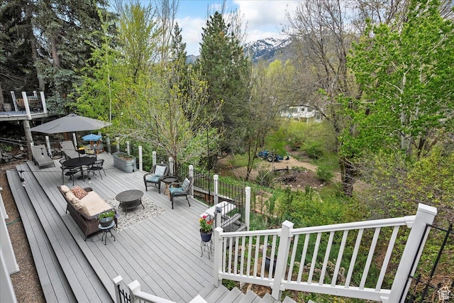 5925 W Highland Dr N, Mountain Green, UT 84050 - deck featuring outdoor dining space