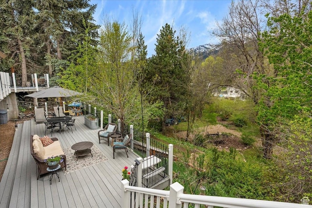 5925 W Highland Dr N, Mountain Green, UT 84050 - deck with outdoor dining area