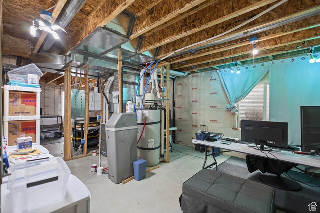 6366 N Wanlass Hl, Eagle Mountain, UT 84005 - below grade area featuring secured water heater and an office area