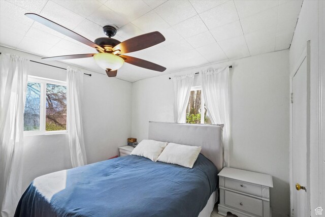 bedroom with a ceiling fan