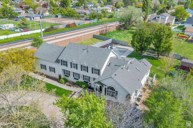 aerial perspective of suburban area