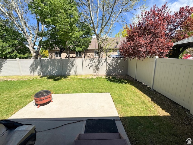 1661 S 1960 E, Spanish Fork, UT 84660 - view of yard featuring an outdoor fire pit and a patio