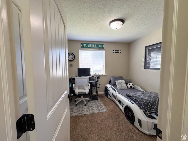 1661 S 1960 E, Spanish Fork, UT 84660 - bedroom featuring carpet flooring, a desk, and a textured ceiling