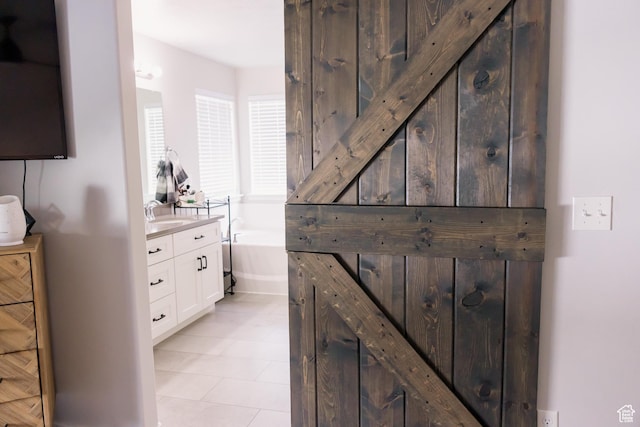14944 S Beckham Dr W, Herriman, UT 84096 - full bath featuring a bath, tile patterned flooring, and vanity