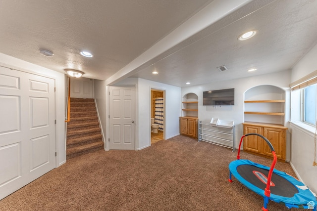 1501 W 2060 S, Woods Cross, UT 84087 - game room with carpet, baseboards, a textured ceiling, and recessed lighting