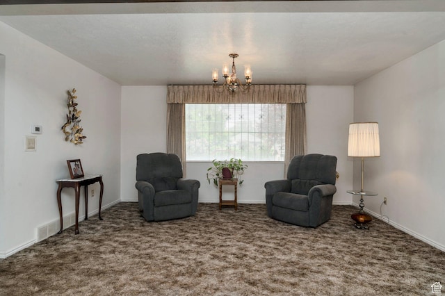 825 W Arapahoe Ave S, Salt Lake City, UT 84104 - living area featuring a chandelier, carpet, and baseboards