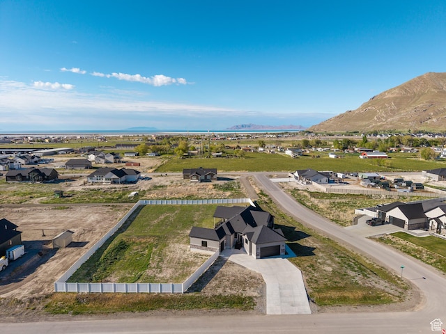 aerial perspective of suburban area featuring mountains