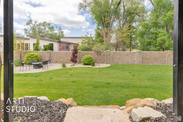 view of yard with a patio area