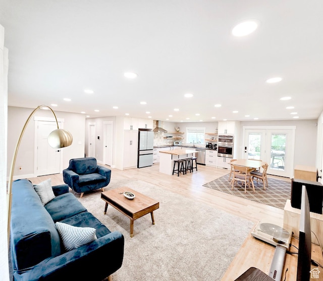 725 W 630 S, Orem, UT 84058 - living area featuring light wood-style floors and recessed lighting
