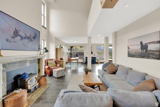9048 E Acorn Way Unit 984, Heber City, UT 84032 - living area featuring wood finished floors and recessed lighting