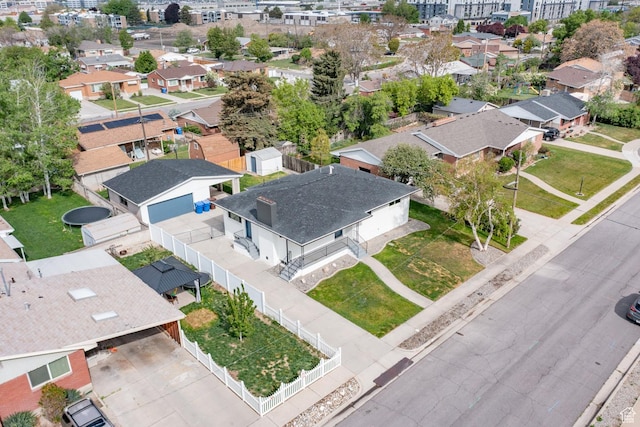 aerial view of residential area
