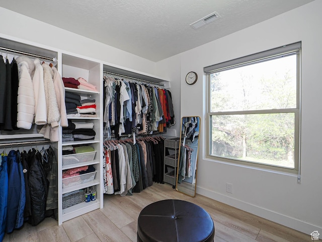 spacious closet featuring wood finished floors