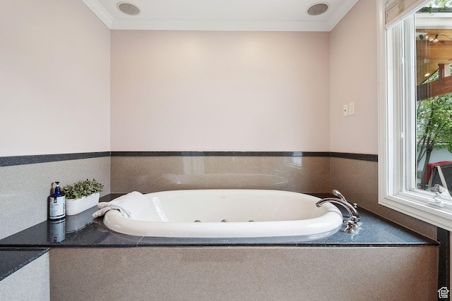 2625 E Kentucky Ave, Holladay, UT 84117 - full bath with a jetted tub and ornamental molding