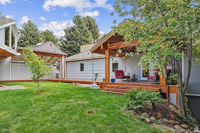 2625 E Kentucky Ave, Holladay, UT 84117 - rear view of property featuring a deck and a lawn