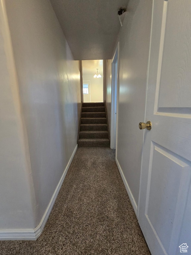614 W Anderson Ave S, Murray, UT 84123 - hall with dark carpet and stairway