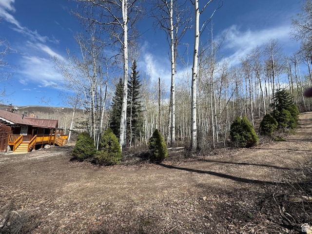 view of yard featuring a deck