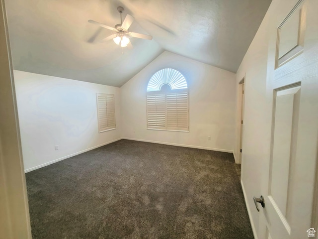 186 S 1900 W Unit R2, Lehi, UT 84043 - bonus room featuring lofted ceiling, dark carpet, ceiling fan, and baseboards